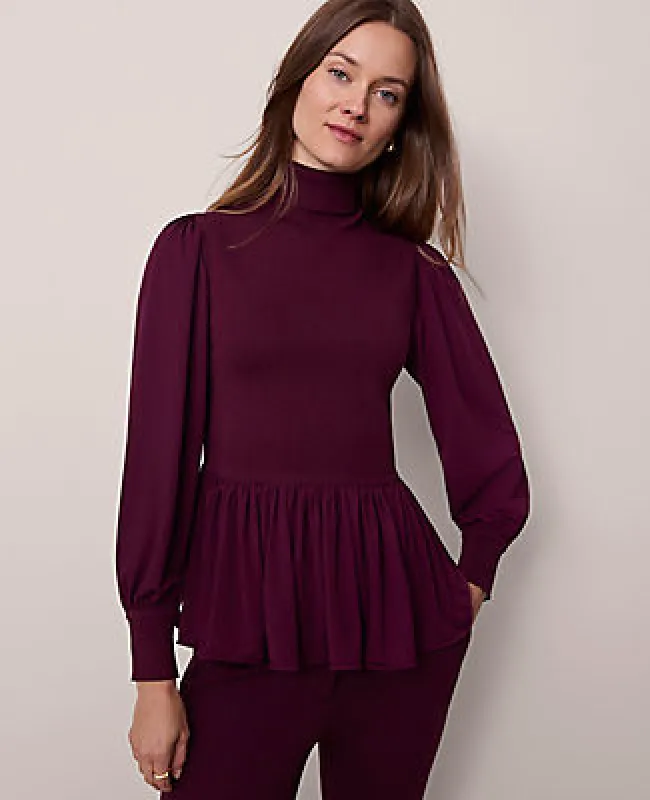 Ann Taylor Mixed Media Turtleneck Sweater made by Ann Taylor
