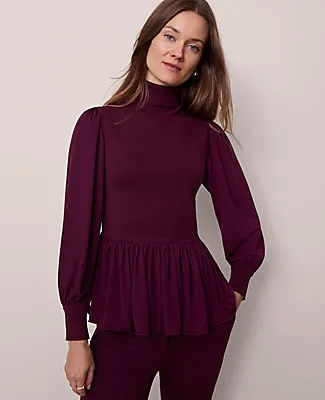 Ann Taylor Mixed Media Turtleneck Sweater sold by Ann Taylor