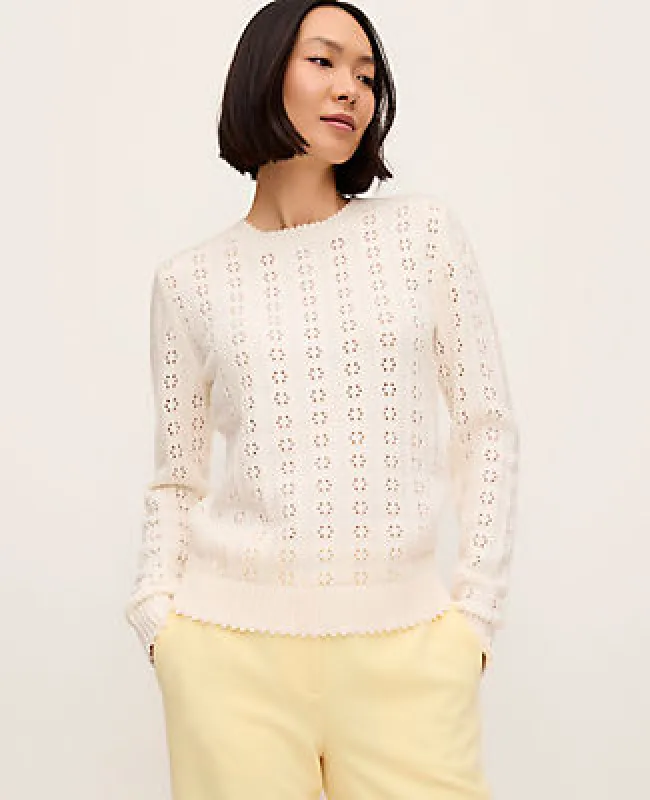 Ann Taylor Cozy Pointelle Sweater made by Ann Taylor