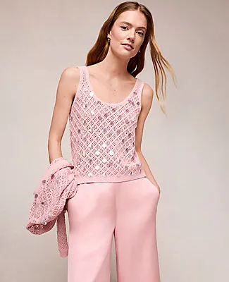 Ann Taylor Sequin Pointelle Sweater Tank Top sold by Ann Taylor product image thumbnail 4