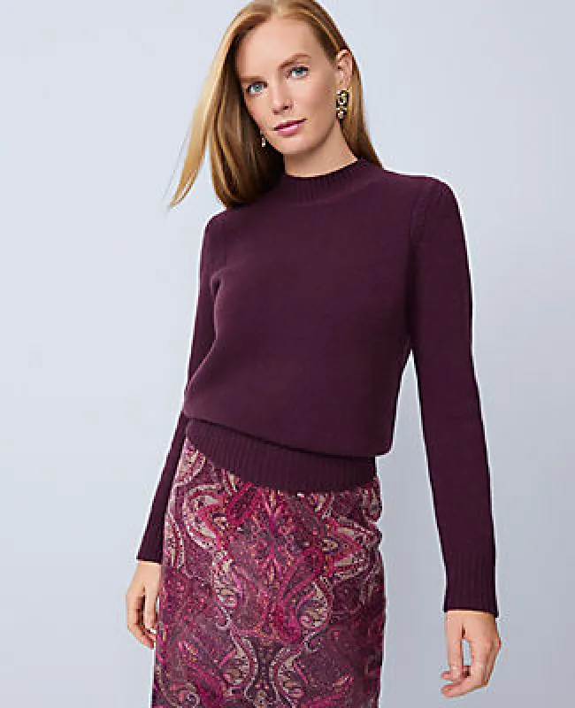 Ann Taylor Cashmere Mock Neck Sweater made by Ann Taylor