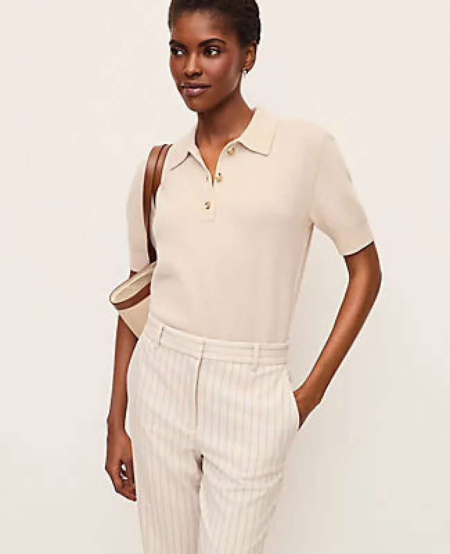 Ann Taylor Cashmere Polo Sweater made by Ann Taylor