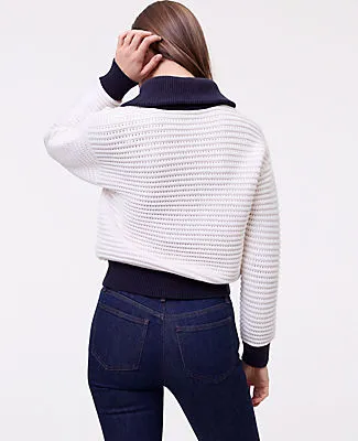 Ann Taylor Weekend Striped Half-Zip Sweater sold by Ann Taylor product image thumbnail 2