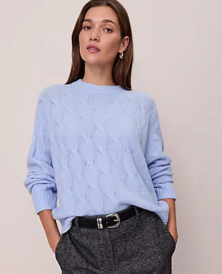 Ann Taylor Cable Crew Neck Sweater sold by Ann Taylor