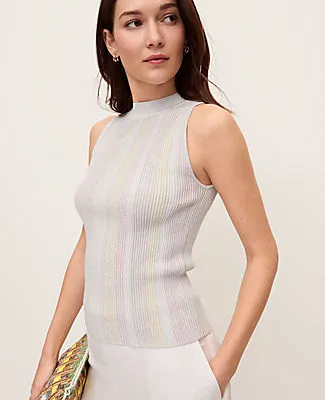 Ann Taylor Striped Metallic Sweater Shell Top sold by Ann Taylor