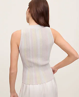 Ann Taylor Striped Metallic Sweater Shell Top sold by Ann Taylor product image thumbnail 2