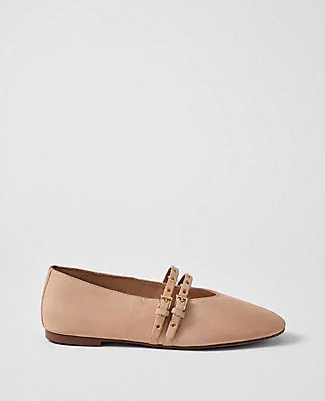 Ann Taylor Weekend Studded Suede Mary Jane Flat made by Ann Taylor
