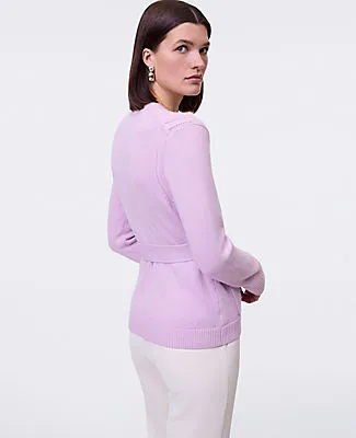 Ann Taylor Belted Crew Neck Cardigan sold by Ann Taylor product image thumbnail 2