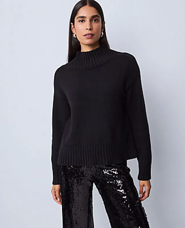 Ann Taylor Ribbed Mock Neck Sweater made by Ann Taylor
