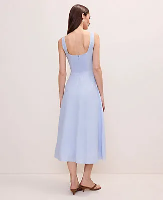 Ann Taylor Petite Flare Midi Dress in Linen Blend sold by Ann Taylor product image thumbnail 2