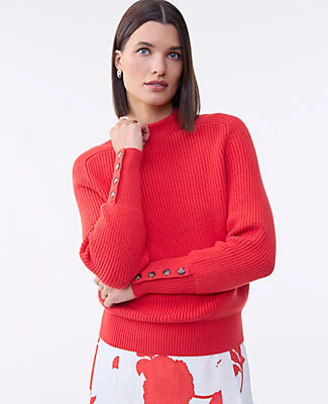 Ann Taylor Ribbed Button Sweater made by Ann Taylor