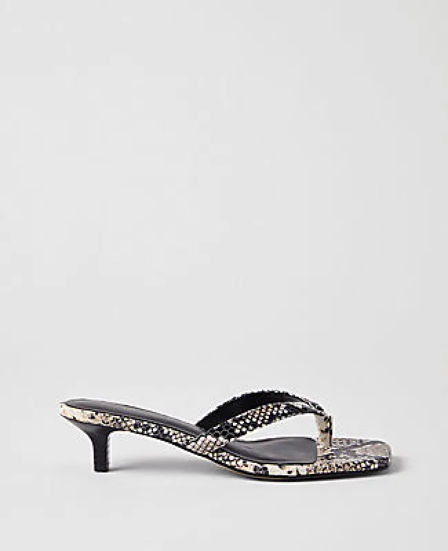 Ann Taylor Snake Print Kitten Heel Sandal made by Ann Taylor