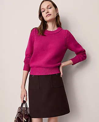 Ann Taylor Shoulder Detail Crew Neck Sweater sold by Ann Taylor product image thumbnail 2