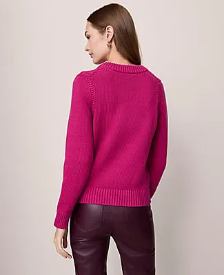 Ann Taylor Shoulder Detail Crew Neck Sweater sold by Ann Taylor product image thumbnail 3