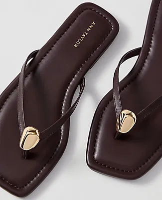 Ann Taylor Weekend Leather Embellished Sandal sold by Ann Taylor