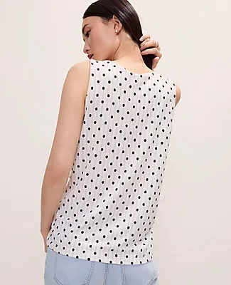 Ann Taylor Polka Dot Mixed Media Tank Top sold by Ann Taylor product image thumbnail 2
