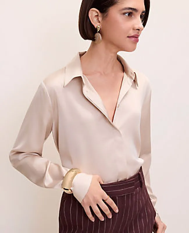 Ann Taylor Satin Essential Shirt made by Ann Taylor