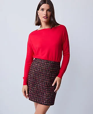 Ann Taylor Petite Sequin Tweed A-Line Skirt sold by Ann Taylor product image thumbnail 2