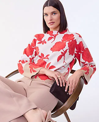 Ann Taylor Floral Jacquard Sweater sold by Ann Taylor product image thumbnail 3