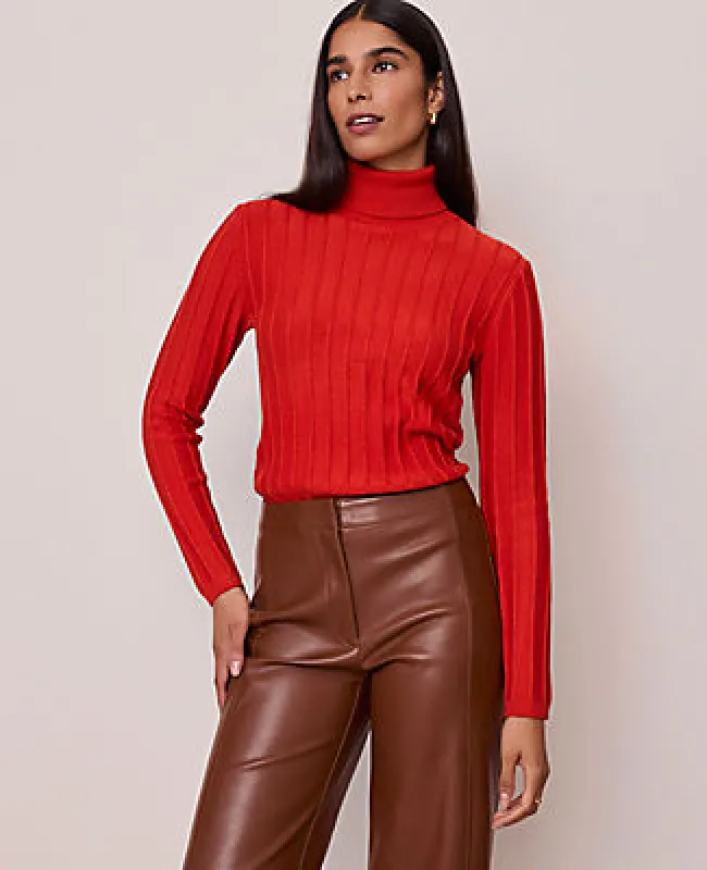 Ann Taylor Ribbed Turtleneck Sweater made by Ann Taylor