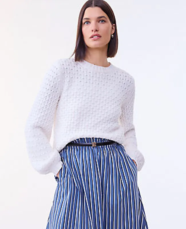 Ann Taylor Honeycomb Cable Crew Neck Sweater made by Ann Taylor