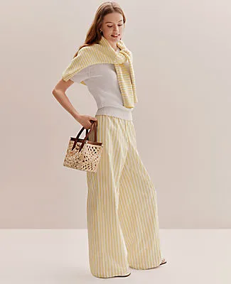Ann Taylor Petite Weekend Striped Easy Palazzo Pant sold by Ann Taylor product image thumbnail 4