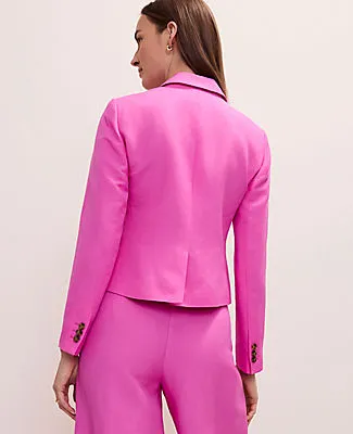 Ann Taylor The Petite Shorter Single Button Blazer in Linen Blend sold by Ann Taylor product image thumbnail 2