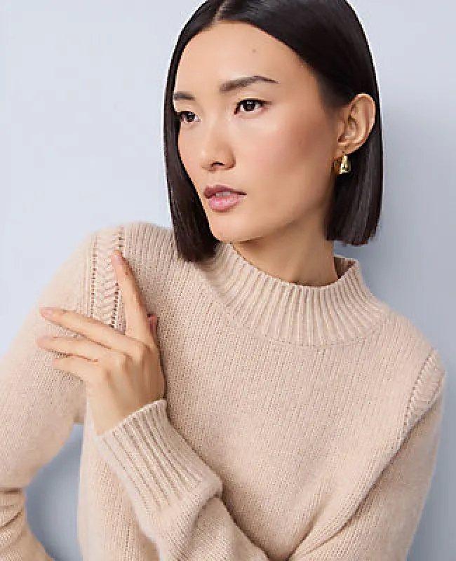 Ann Taylor Cashmere Mock Neck Sweater made by Ann Taylor