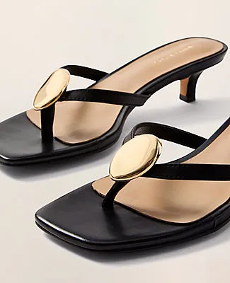 Ann Taylor Leather Kitten Heel Sandal sold by Ann Taylor