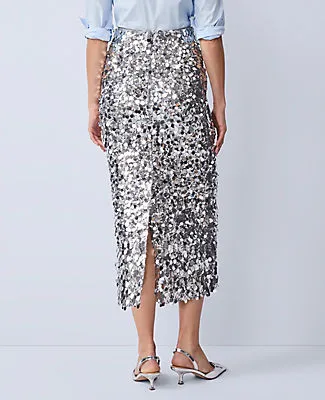 Ann Taylor Sequin Column Midi Skirt sold by Ann Taylor product image thumbnail 3