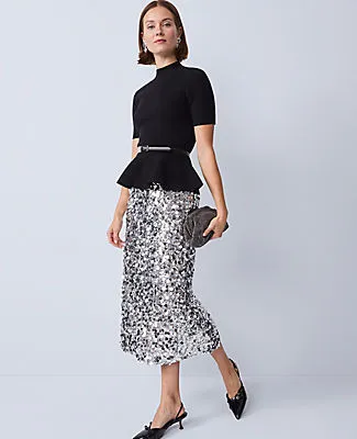 Ann Taylor Sequin Column Midi Skirt sold by Ann Taylor product image thumbnail 4