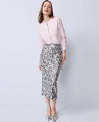 Ann Taylor Sequin Column Midi Skirt sold by Ann Taylor product image thumbnail 5