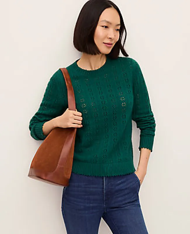 Ann Taylor Cozy Pointelle Sweater made by Ann Taylor