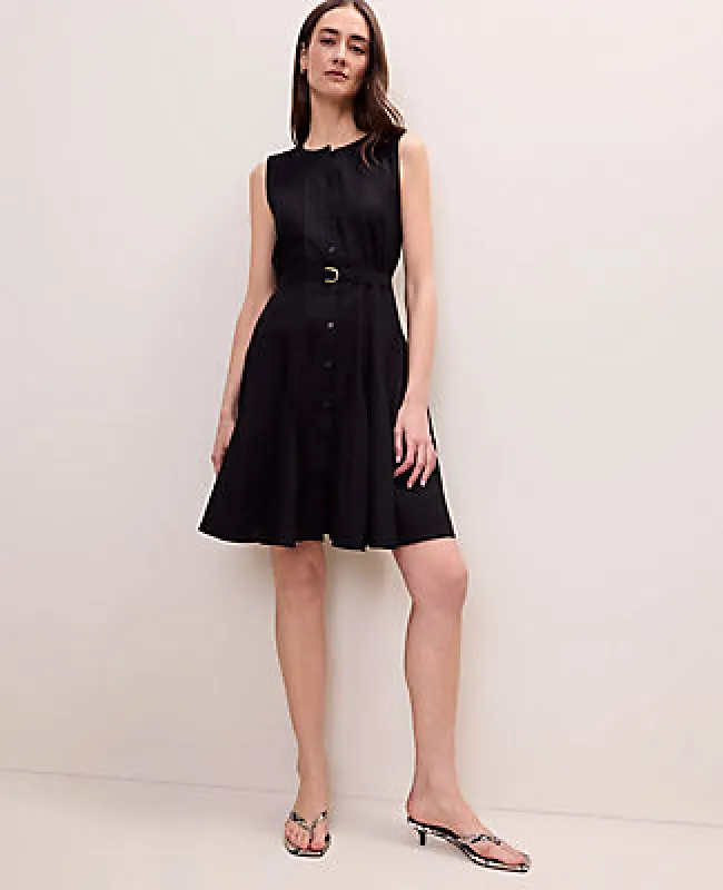 Ann Taylor Belted Crew Neck Flare Dress made by Ann Taylor