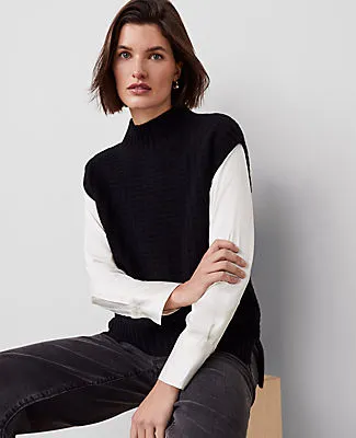 Ann Taylor Cashmere Geo Stitch Vest sold by Ann Taylor product image thumbnail 3