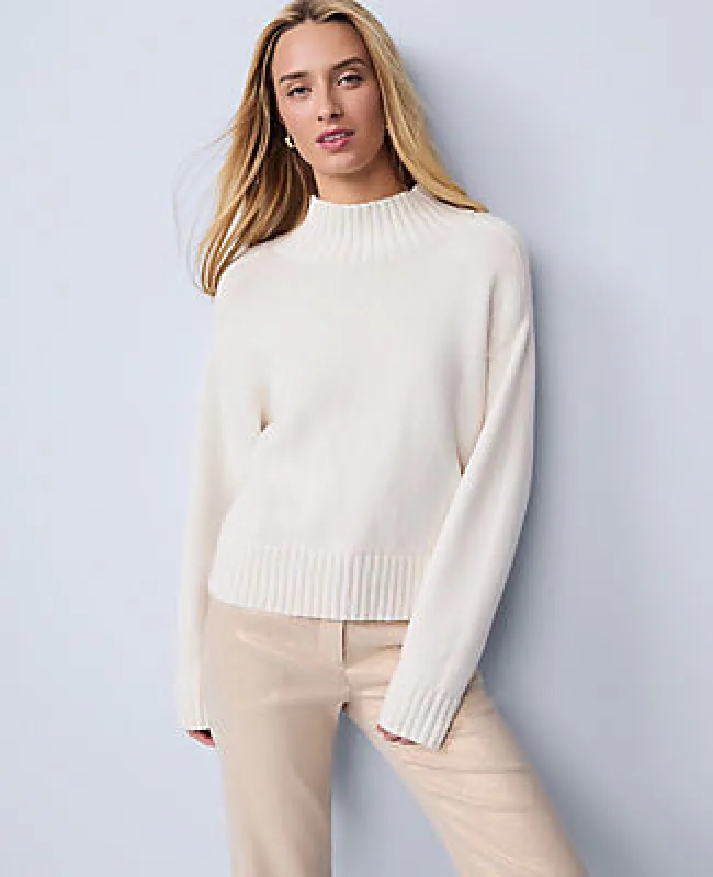 Ann Taylor Ribbed Mock Neck Sweater made by Ann Taylor