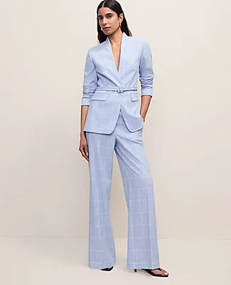 Ann Taylor The Petite Wide-Leg Pant in Windowpane sold by Ann Taylor