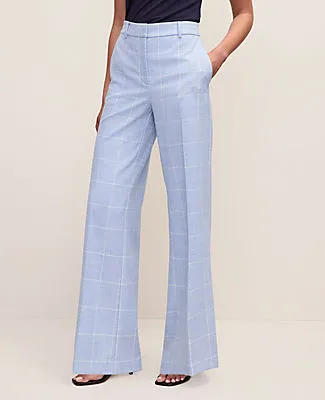 Ann Taylor The Petite Wide-Leg Pant in Windowpane sold by Ann Taylor product image thumbnail 2