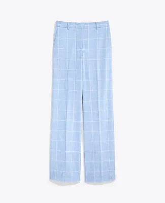 Ann Taylor The Petite Wide-Leg Pant in Windowpane sold by Ann Taylor product image thumbnail 5