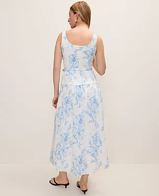 Ann Taylor Petite Floral Belted Flare Midi Dress sold by Ann Taylor product image thumbnail 2