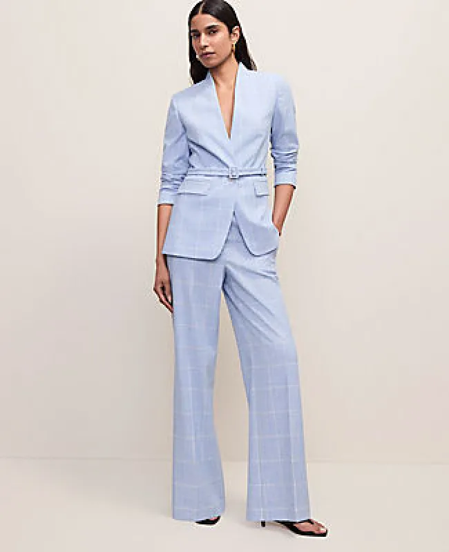 Ann Taylor The Petite Wide-Leg Pant in Windowpane made by Ann Taylor
