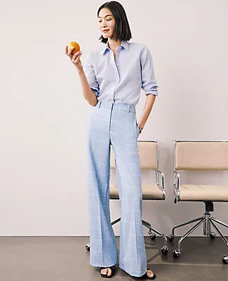 Ann Taylor The Petite Wide-Leg Pant in Windowpane sold by Ann Taylor product image thumbnail 4