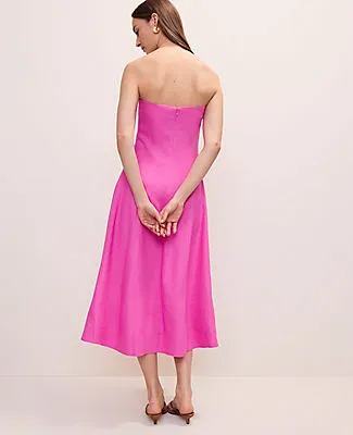 Ann Taylor Strapless Linen Blend Midi Dress sold by Ann Taylor product image thumbnail 2