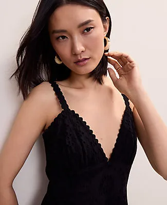 Ann Taylor Petite Studio Eyelet Flare Midi Dress sold by Ann Taylor product image thumbnail 3