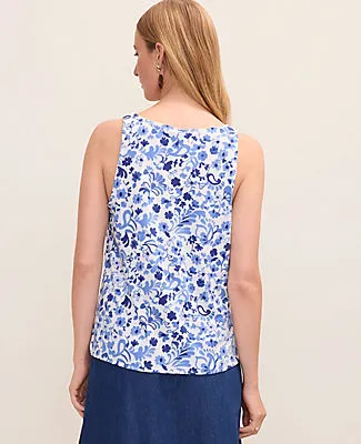Ann Taylor Floral Mixed Media V-Neck Shell Top sold by Ann Taylor product image thumbnail 2