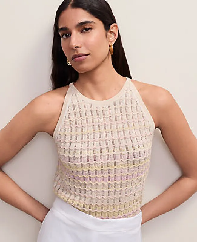 Ann Taylor Halter Sweater Shell Top in Ombré made by Ann Taylor