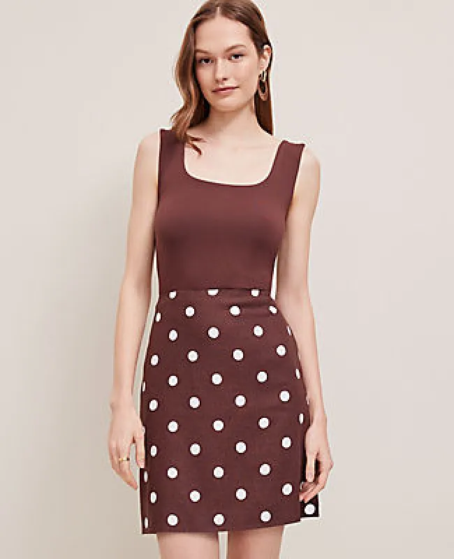 Ann Taylor Dotted Linen Blend Mini Skirt made by Ann Taylor