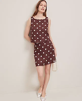 Ann Taylor Dotted Linen Blend Mini Skirt sold by Ann Taylor product image thumbnail 3