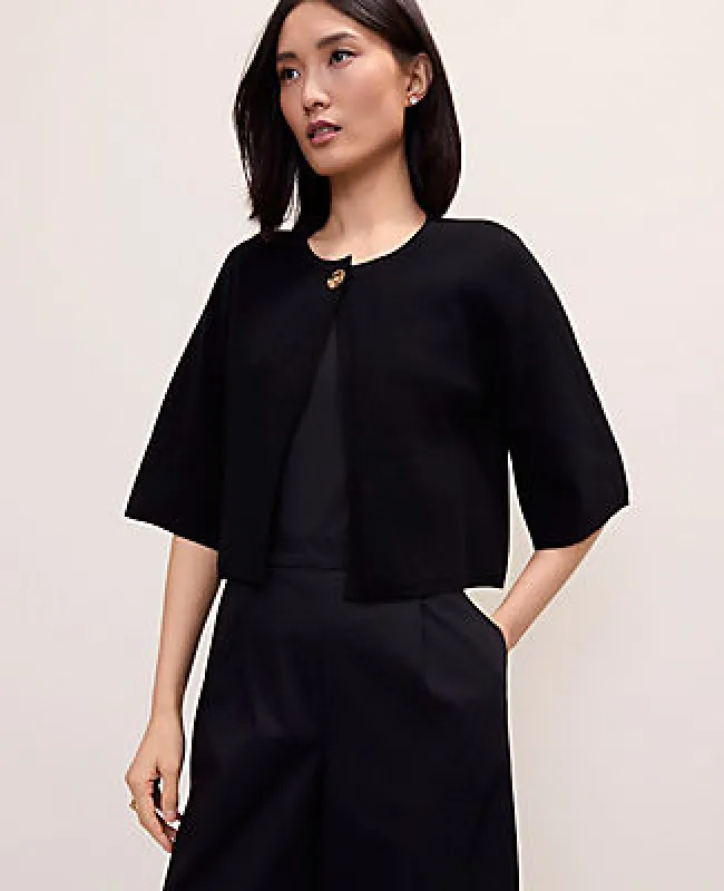 Ann Taylor Petite Crew Neck Sweater Cape made by Ann Taylor