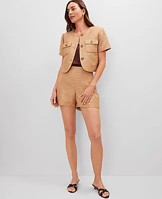 Ann Taylor The Petite Side Zip Short in Metallic Tweed sold by Ann Taylor product image thumbnail 4